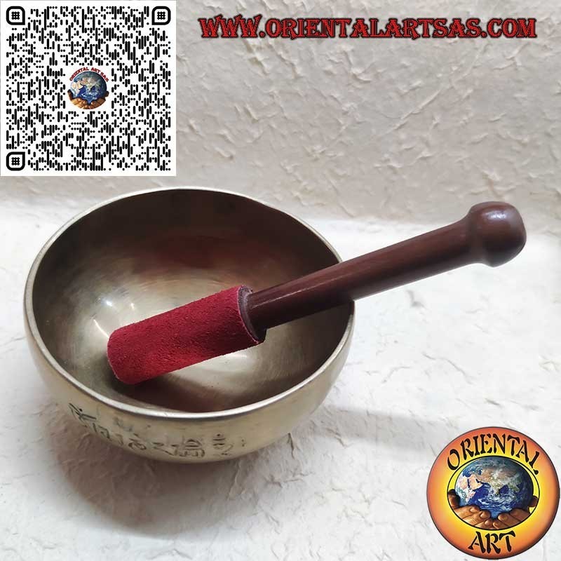 Campana tibetana de luna llena hecha a mano, 12 cm de diámetro, 330 g, "si", 440 Hz