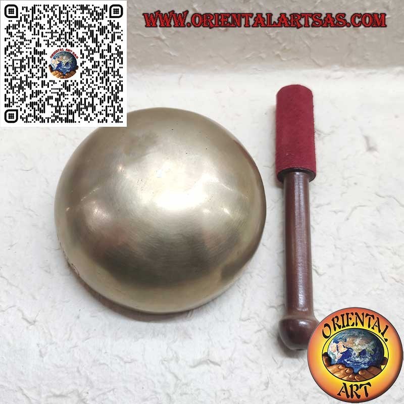 Handgemachte Vollmond-Tibet-Glocke, 12 cm Ø, 330gr., "si", 440 Hz