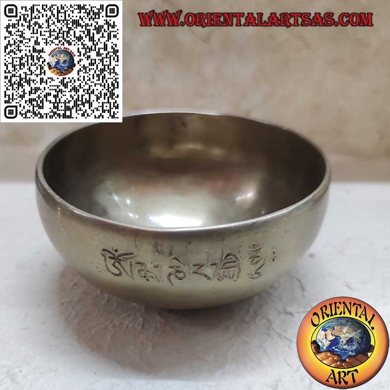 Handgemachte Vollmond-Tibet-Glocke, 12 cm Ø, 330gr., "si", 440 Hz