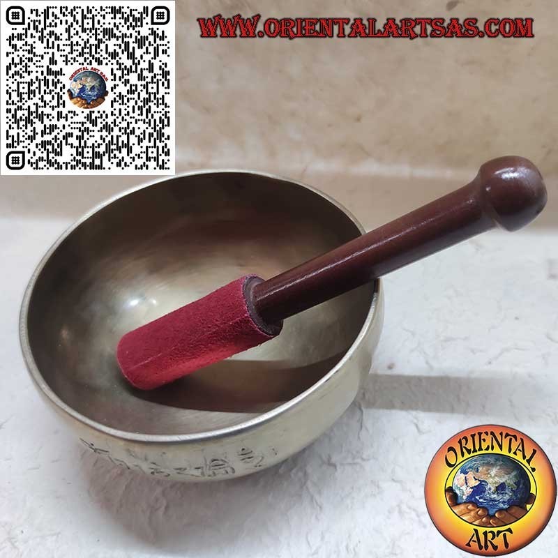 Handgemachte Vollmond-Tibet-Glocke, 12 cm Ø, 330gr., "si", 440 Hz