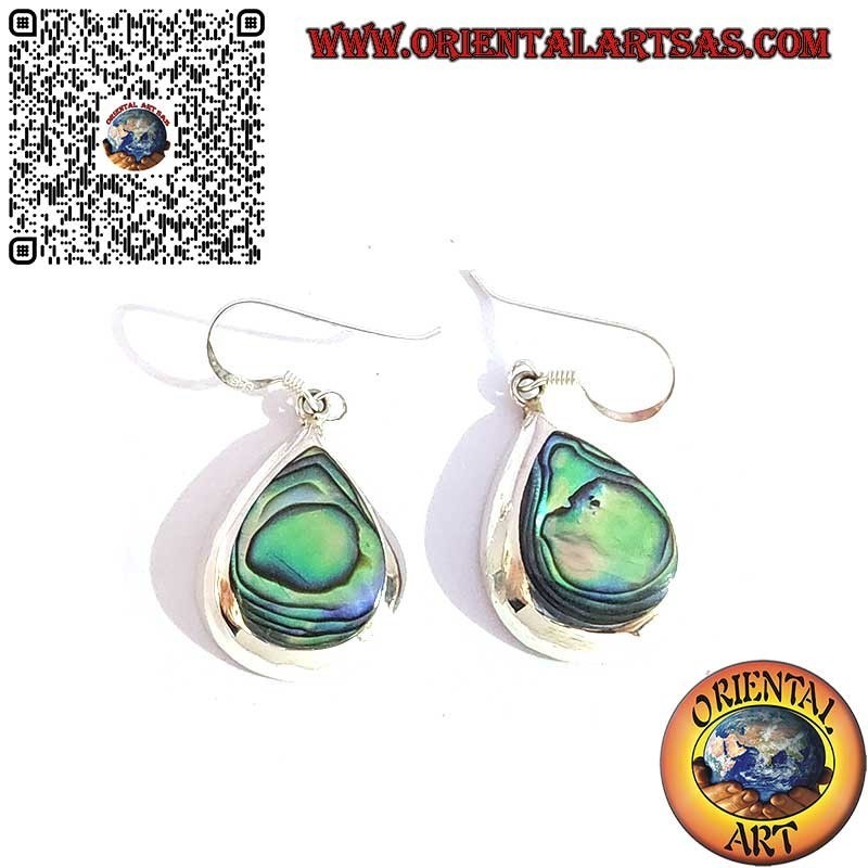925 Sterling Silver Drop Earrings with Abalone Paua Shell