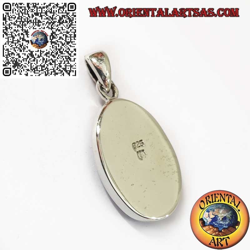 Pendentif en argent avec turquoise ovale naturelle d'Arizona