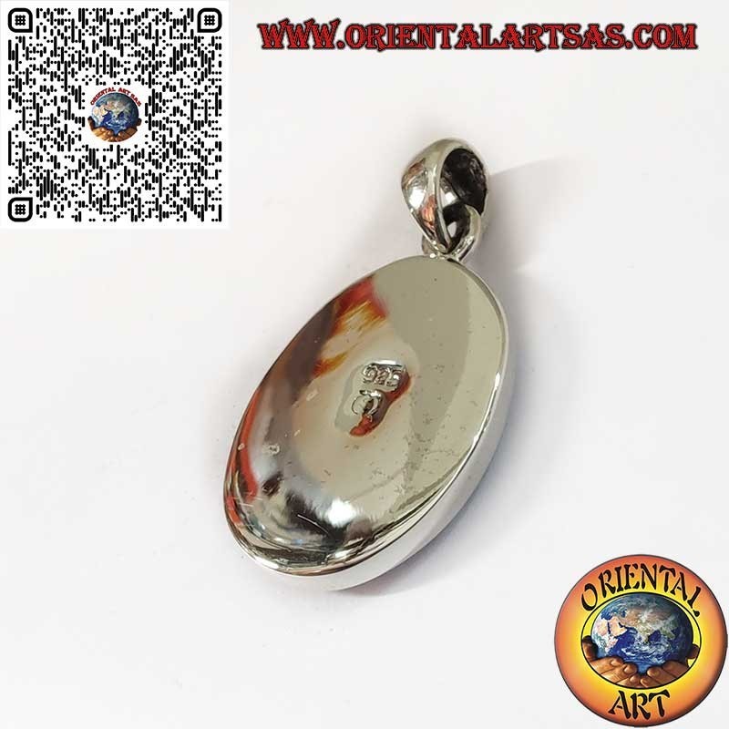 Colgante de plata con turquesa ovalada natural de Arizona