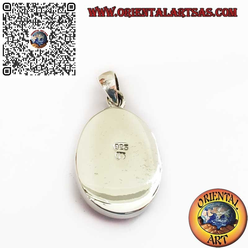 Colgante de plata con turquesa ovalada natural de Arizona