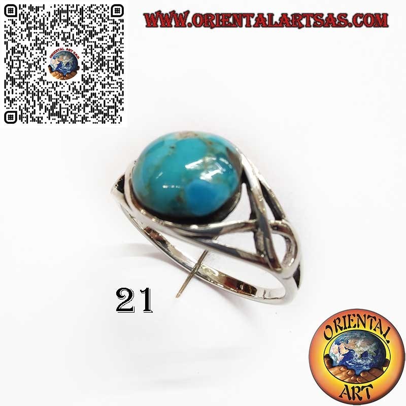 Bague en Argent 925 avec Turquoise Naturelle d’Arizona – Monture Noeud