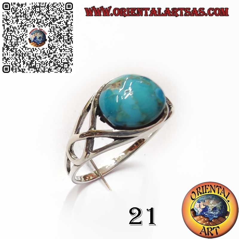 Anillo de Plata 925 con Turquesa Natural de Arizona – Montura en Nudo