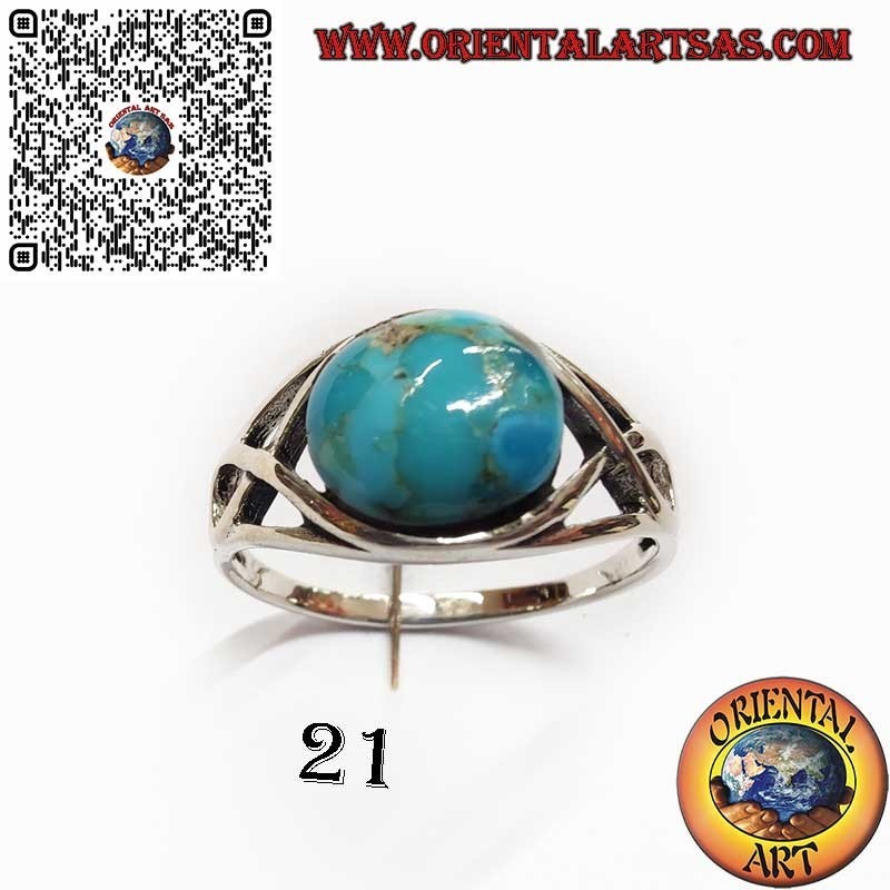 Anillo de Plata 925 con Turquesa Natural de Arizona – Montura en Nudo