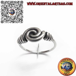 Bague Artisanale en Argent avec Spirales Entrelacées