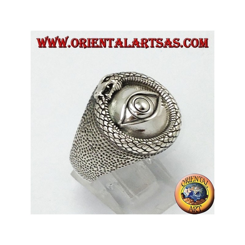 Anello ouroboros serpente che si mangia la coda