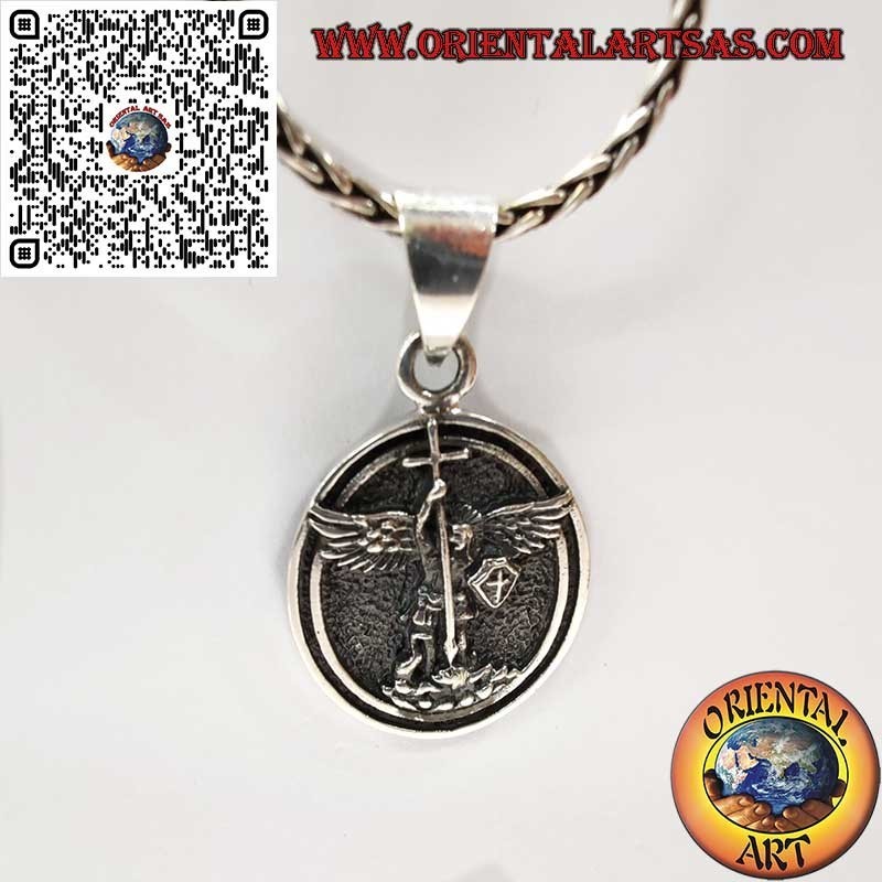 Colgante Plata 925 San Miguel Arcángel y Ángel de la Guarda