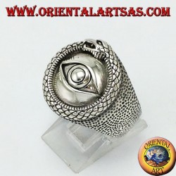Silber Ring, Ouroboros der mit Auge beleuchteten