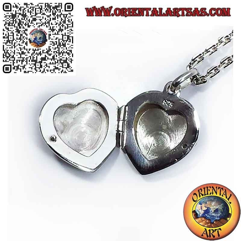 Heart Locket Pendant Silver 925 Zirconia - Romantic Gift