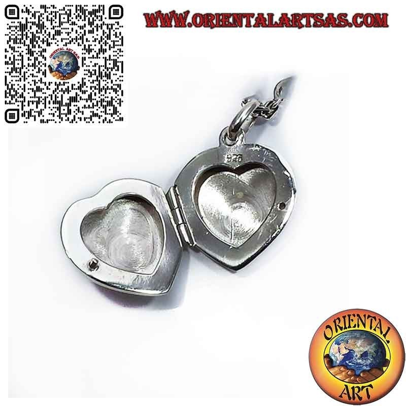 Pendentif Porte-Photo Cœur Argent 925 Zircon - Cadeau Romantique