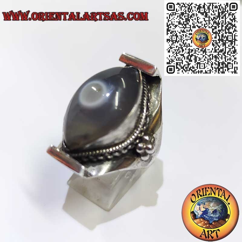 Anillo Plata 925 Ágata Ojo de Shiva Hombre/Mujer