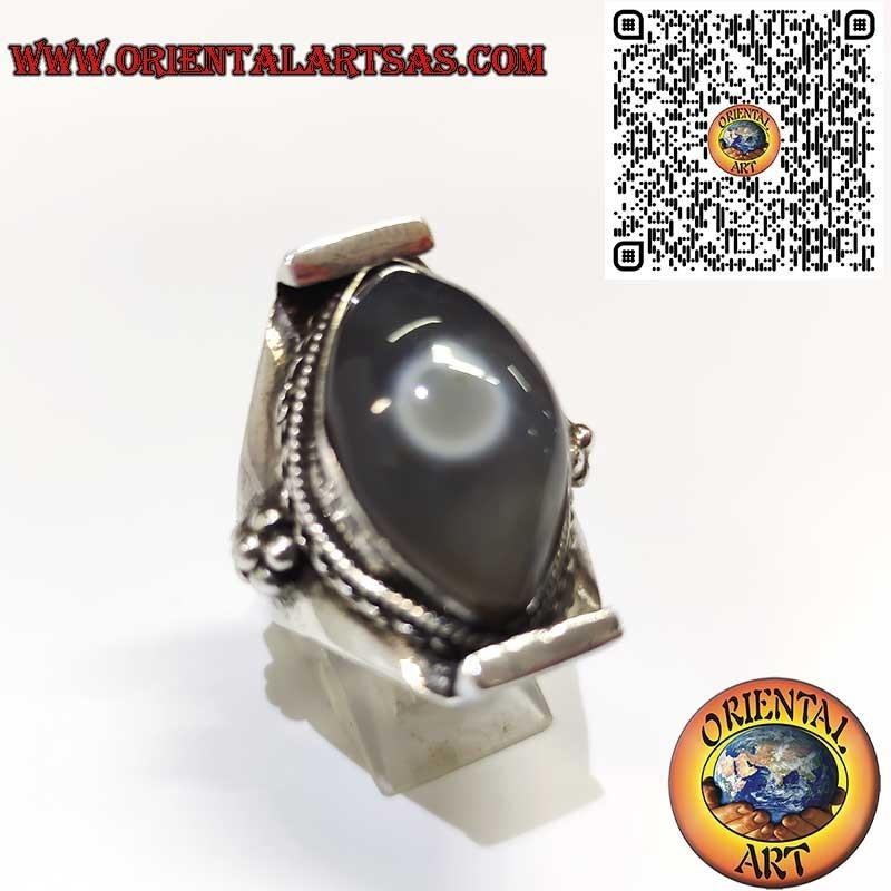 925 Silver Shiva Eye Agate Ring Men/Women