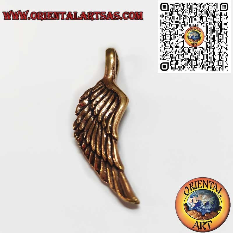 Colgante de Bronce Alas de Ángel 3D | Amuleto de Protección