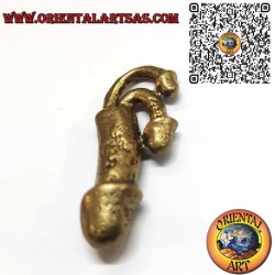 Pendentif en laiton avec triple symbole protecteur romain, porte-bonheur historique.