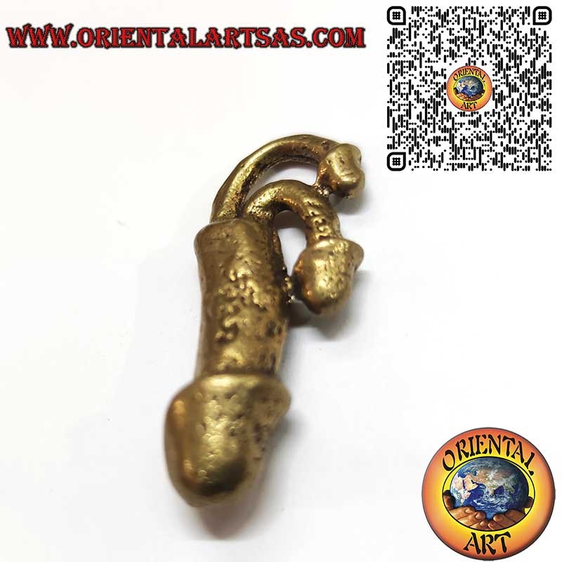 Pendentif en laiton avec triple symbole protecteur romain, porte-bonheur historique.