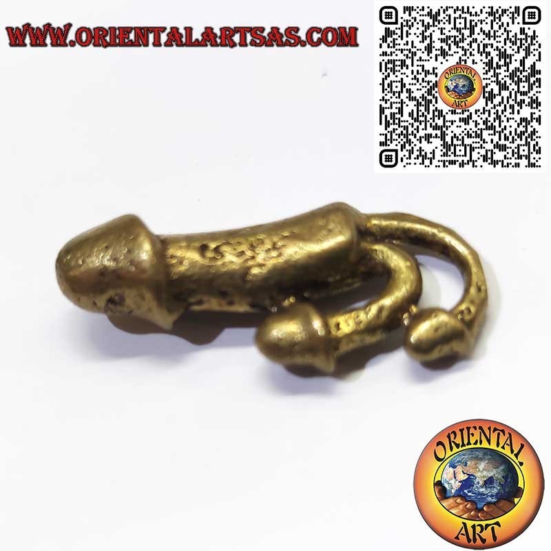 Pendentif Triple Phallus en Laiton – Amulette Romaine Apotropaïque