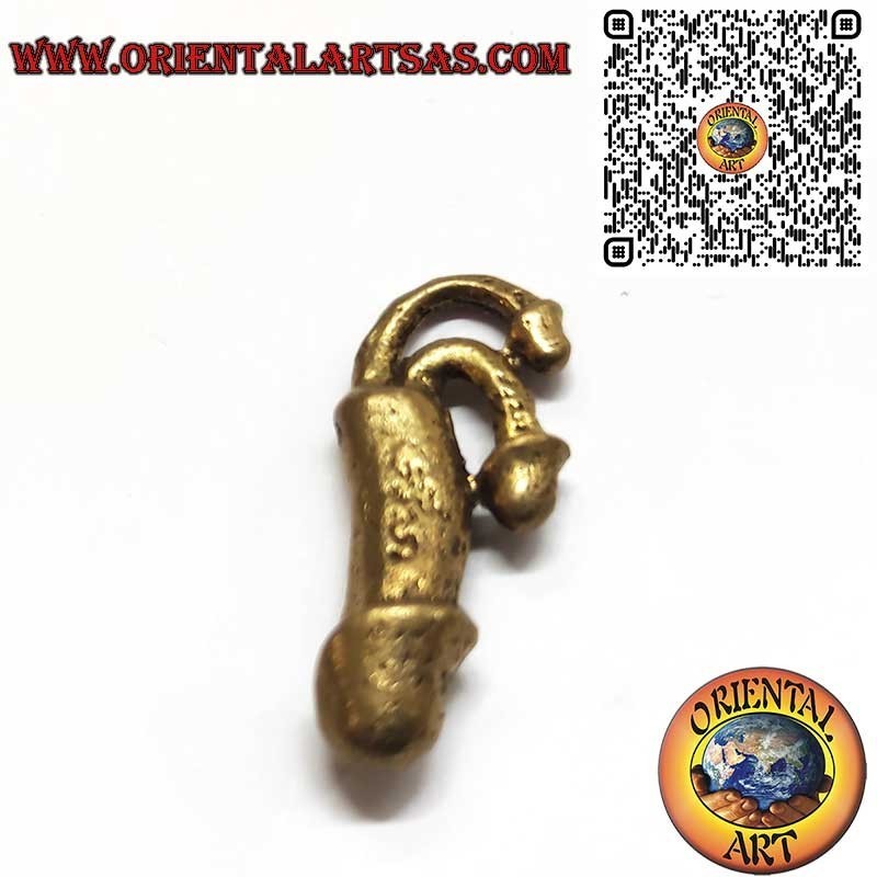 Pendentif Triple Phallus en Laiton – Amulette Romaine Apotropaïque