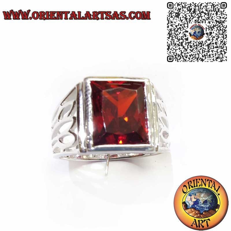 Herrenring aus 925er Silber mit Granat – Elegantes Handgefertigtes Design