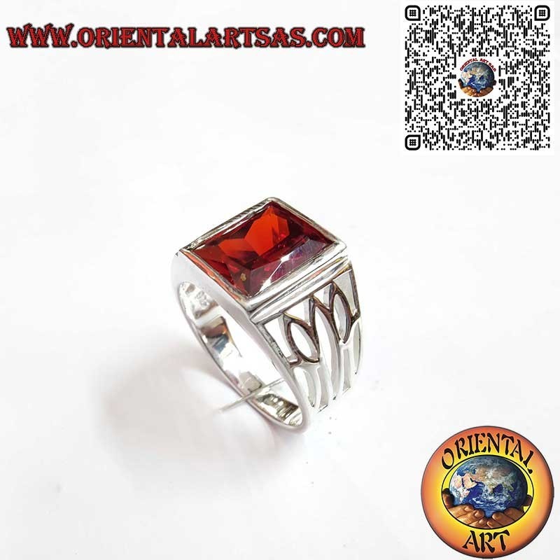 Anillo para Hombre en Plata 925 con Granate – Diseño Artesanal y Elegante