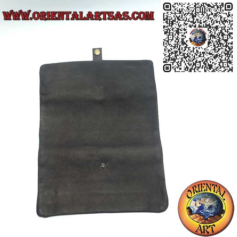 Suede Tobacco Pouch with Wooden Rolling Base - Complete Rolling Kit