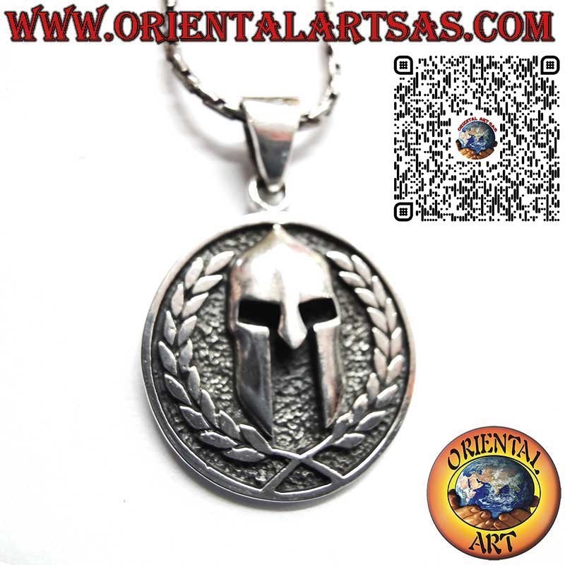 Silver 925 Medallion Spartan Helmet - Victory and Wisdom