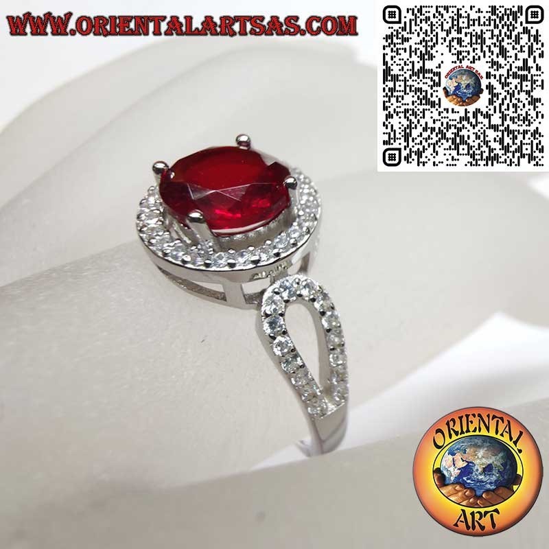 Silver 925 Round Ruby Zircon Ring - Passion Luxury