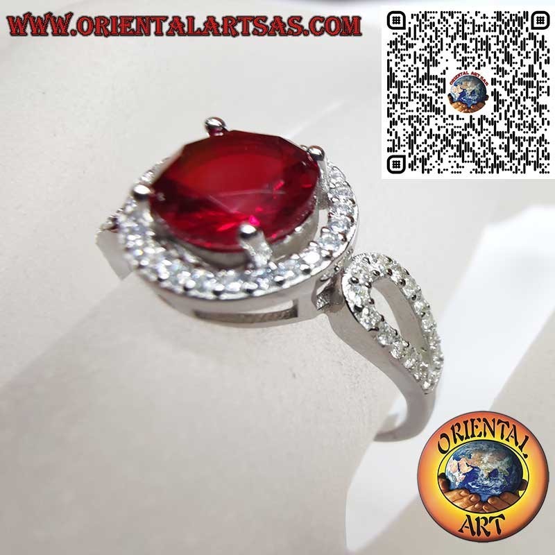 Silver 925 Round Ruby Zircon Ring - Passion Luxury
