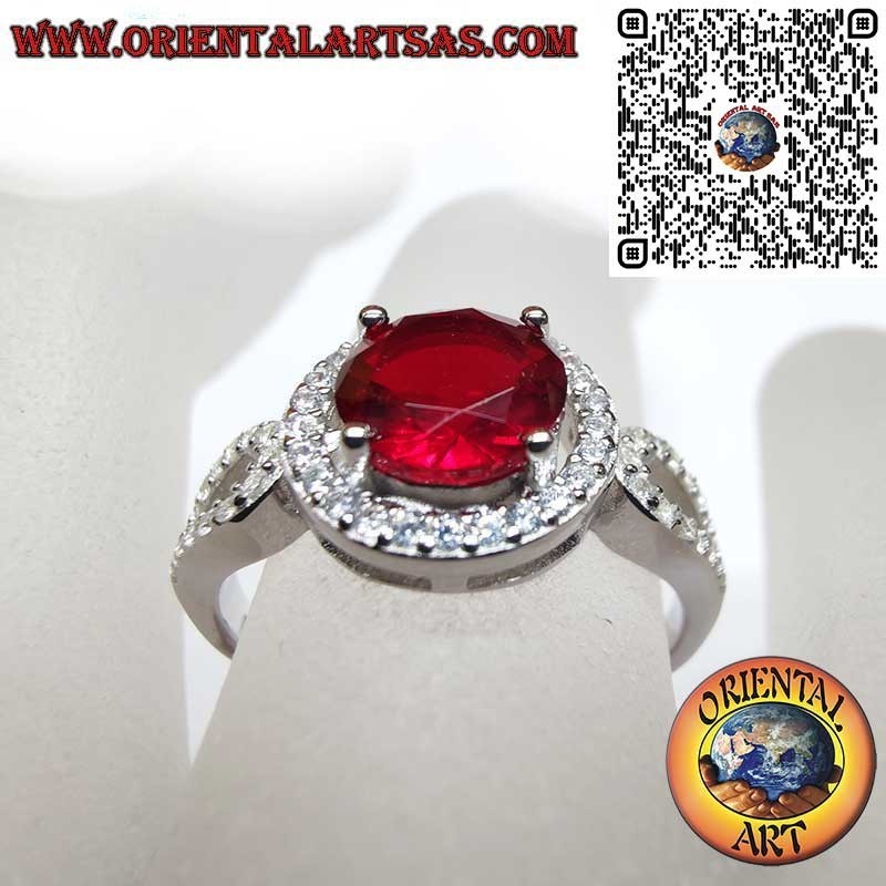 Silver 925 Round Ruby Zircon Ring - Passion Luxury