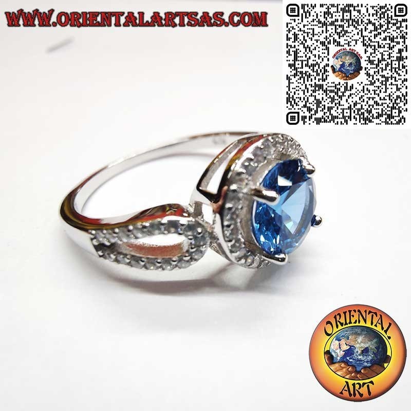 Anillo Plata 925 Zafiro Redondo Circonitas - Elegancia Clásica