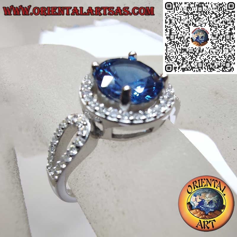 Silber 925 Runder Saphir Zirkonia Ring - Klassische Eleganz