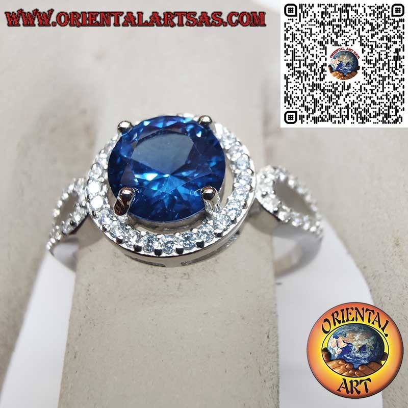 Silber 925 Runder Saphir Zirkonia Ring - Klassische Eleganz