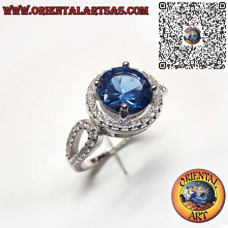 Silber 925 Runder Saphir Zirkonia Ring - Klassische Eleganz