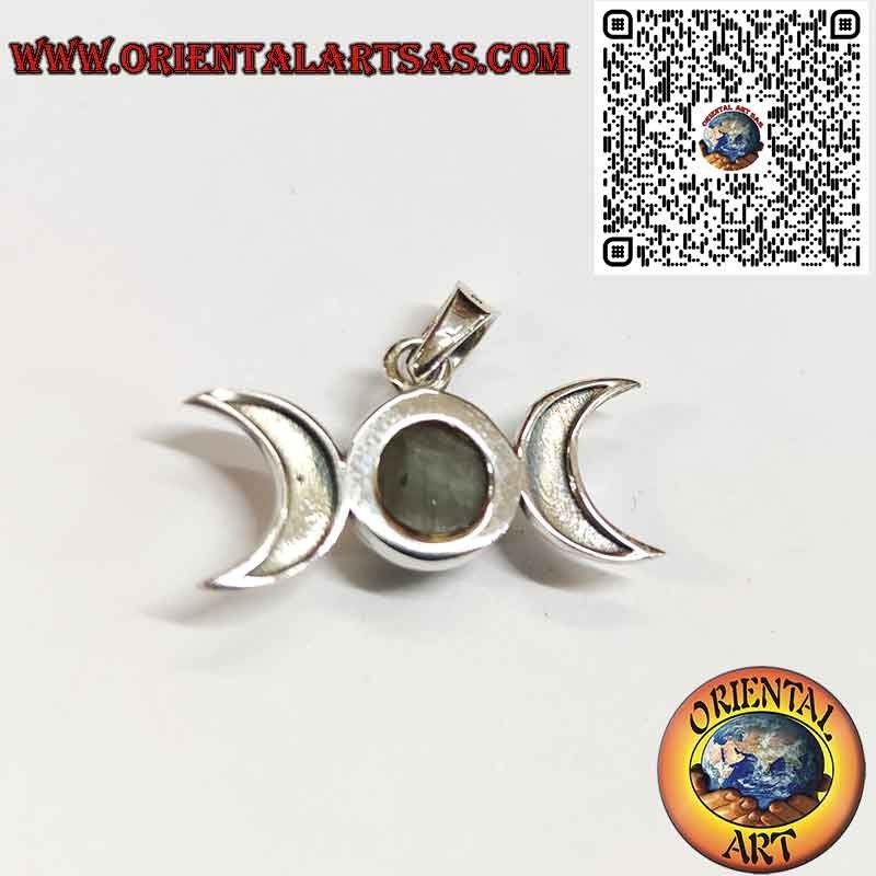 Pendentif Triple Déesse Labradorite Argent - Symbole Magique