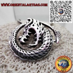 Colgante Dragón en Espiral en Plata 925 - Amuleto de Fuerza y Sabiduría