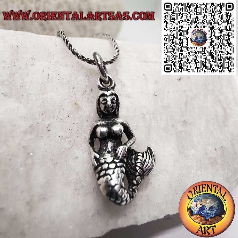 Colgante Sirena 3D Plata 925 - Joya Mitología Marina