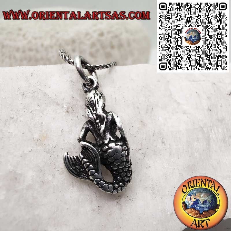 Pendentif Sirène 3D Argent 925 - Bijou Mythologie Marine