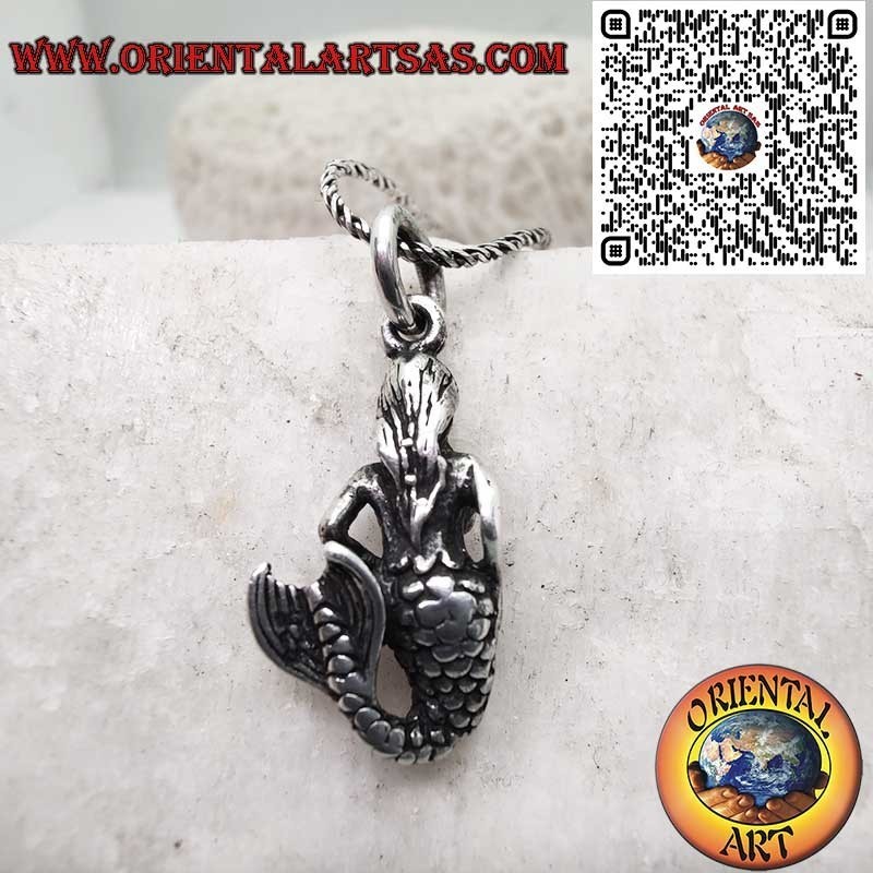 Pendentif Sirène 3D Argent 925 - Bijou Mythologie Marine
