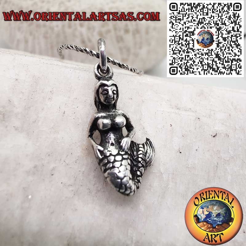 Pendentif Sirène 3D Argent 925 - Bijou Mythologie Marine