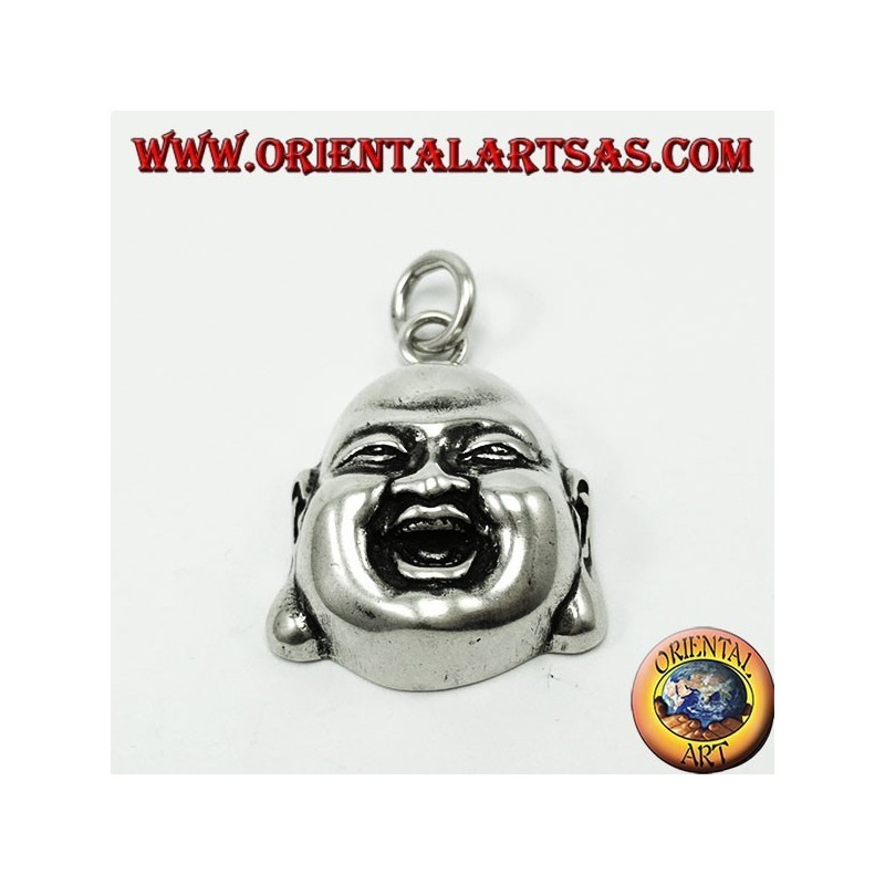 Ciondolo in Argento,  faccia Buddha benessere