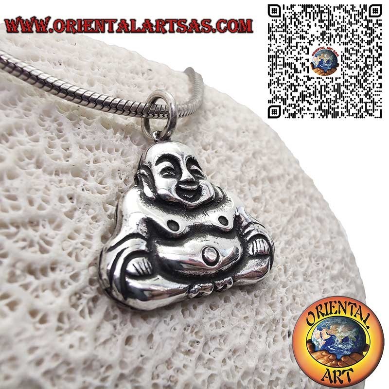 Pendentif Bouddha de l'Abondance (Hotei) en Argent 925 - Amulette de Chance