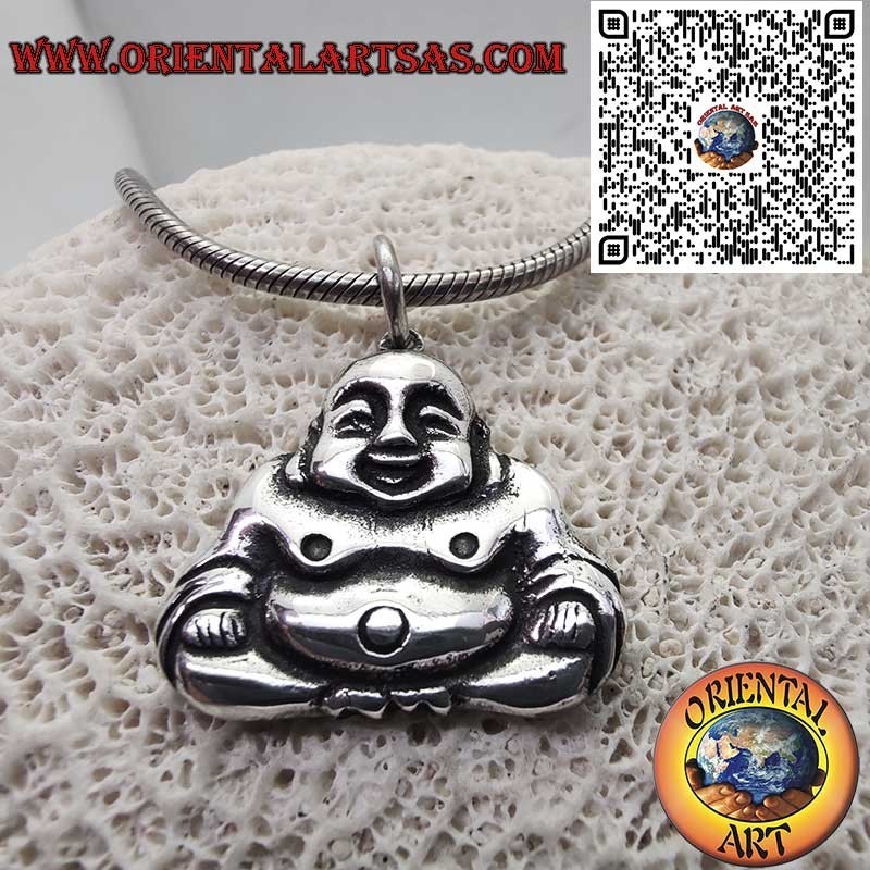 Colgante Buda Sonriente Plata 925 - Fortuna y Prosperidad