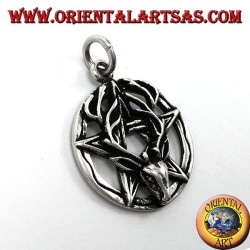 Pendentif en argent, pentacle avec tête de cerf