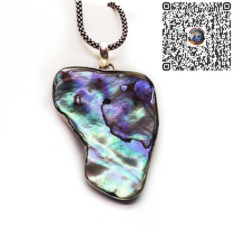Pendentif Triangle Irrégulier Paua Shell Argent 925