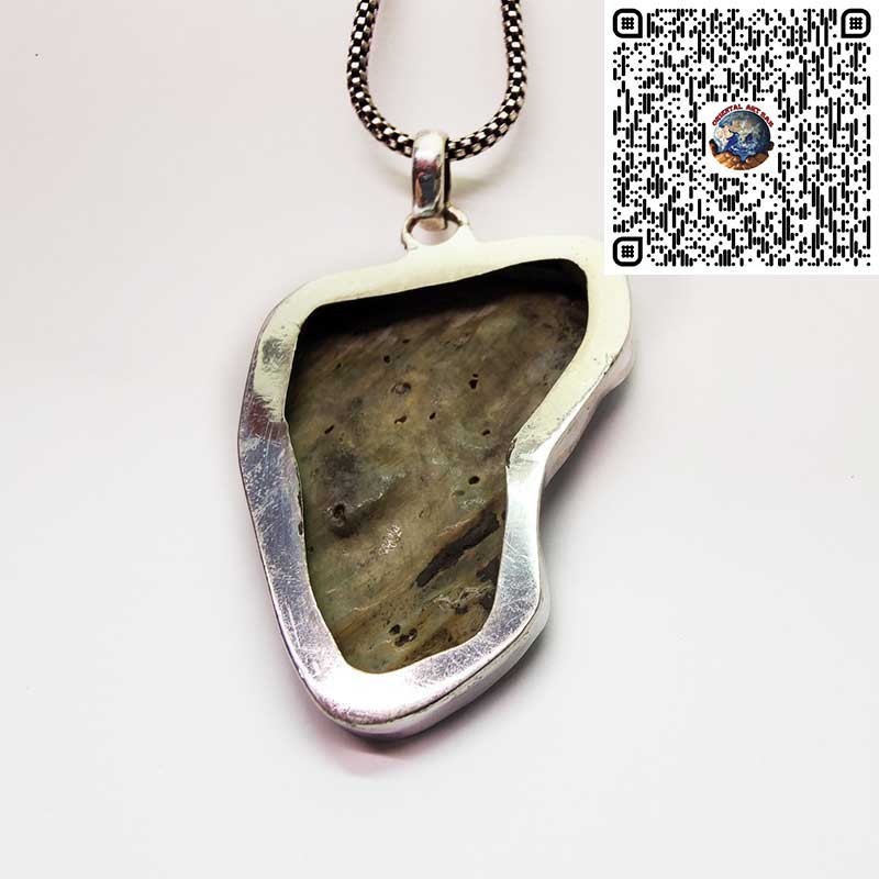 Unregelmäßiges Dreieck Paua Shell Silber 925 Anhänger