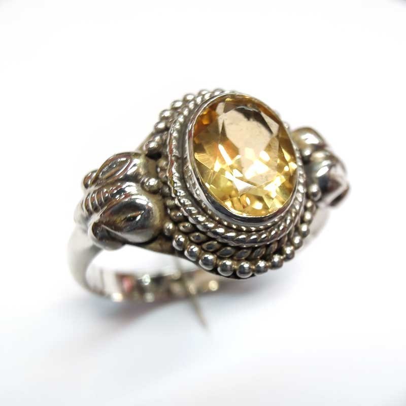 Anillo Plata 925 Topacio Amarillo Natural Ovalado - Contorno Esfera