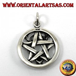 Pendant in silver, pentacle with deer head