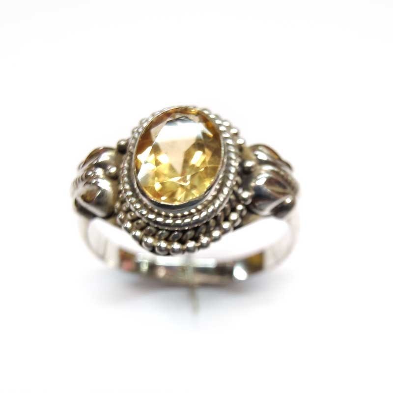 Anillo Plata 925 Topacio Amarillo Natural Ovalado - Contorno Esfera